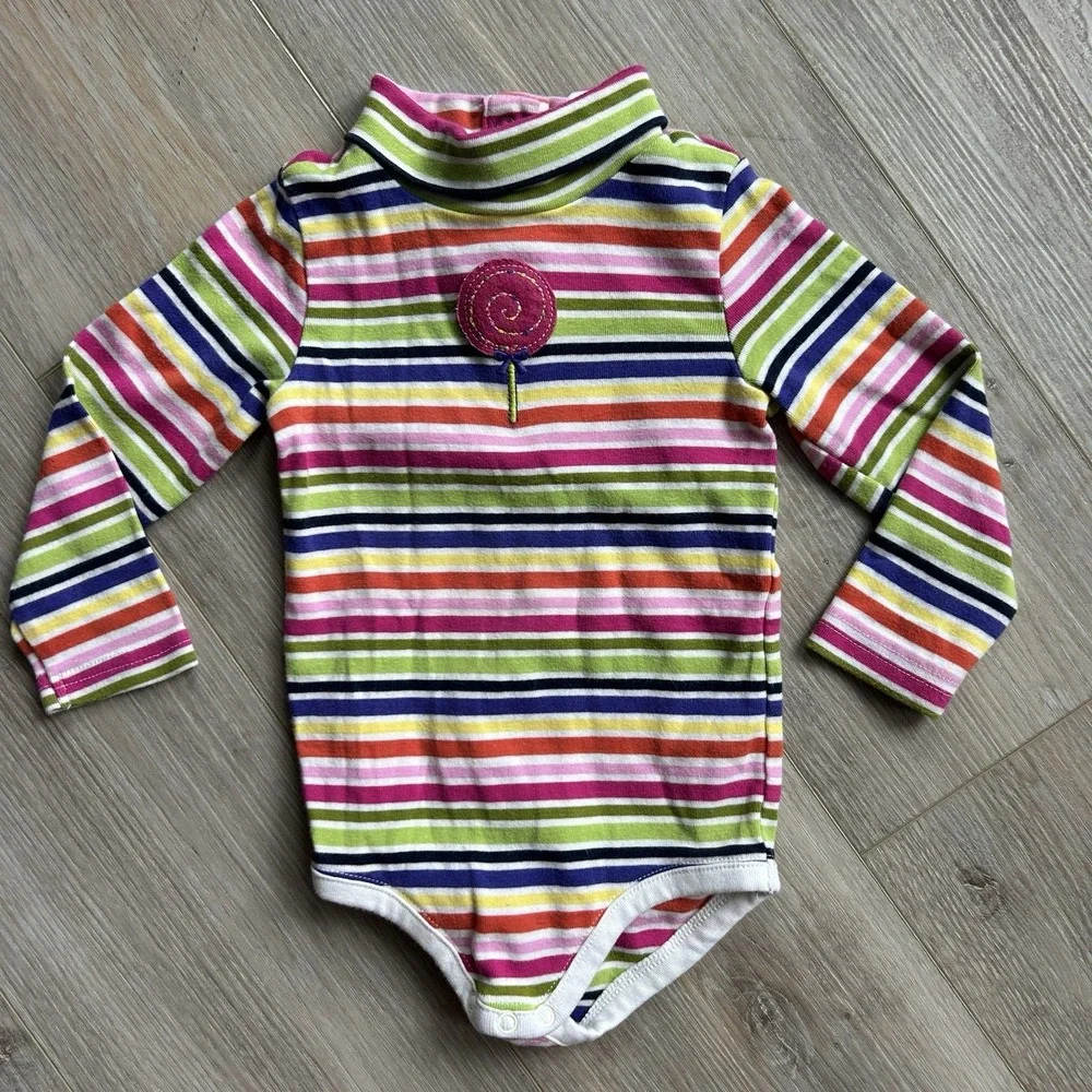 Gymboree 2008‎ Candy Shoppe Turtle Neck One Piece Size 2T Rainbow Retro